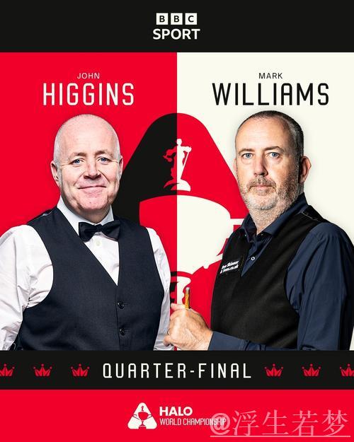 威廉姆斯13-12险胜希金斯 闯入斯诺克世锦赛半决赛